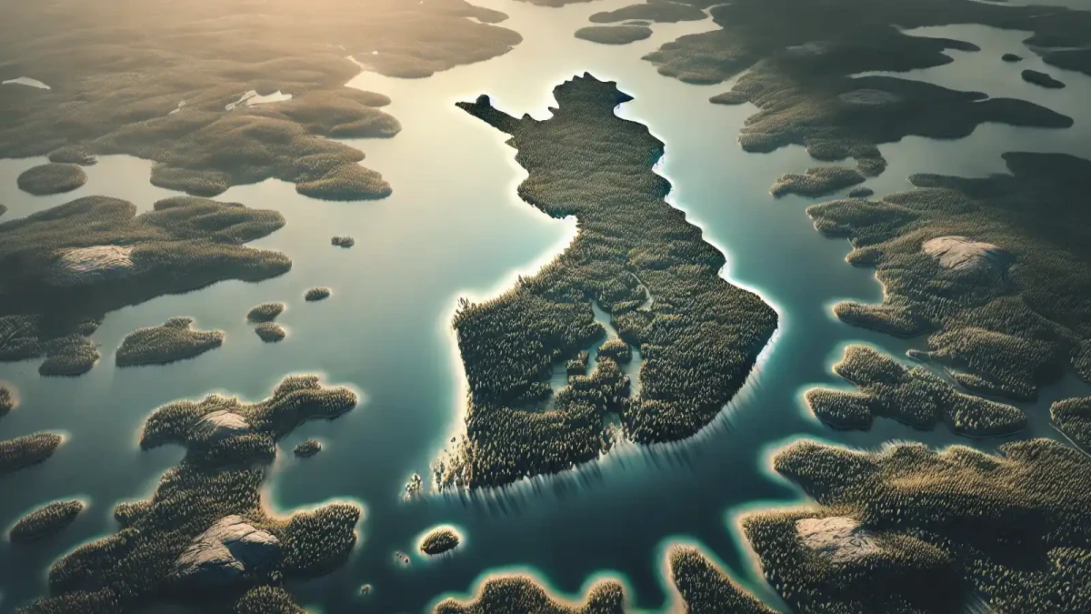 Ve Finsku existuje vodní plocha, která je svým tvarem velmi podobná samotnému Finsku!