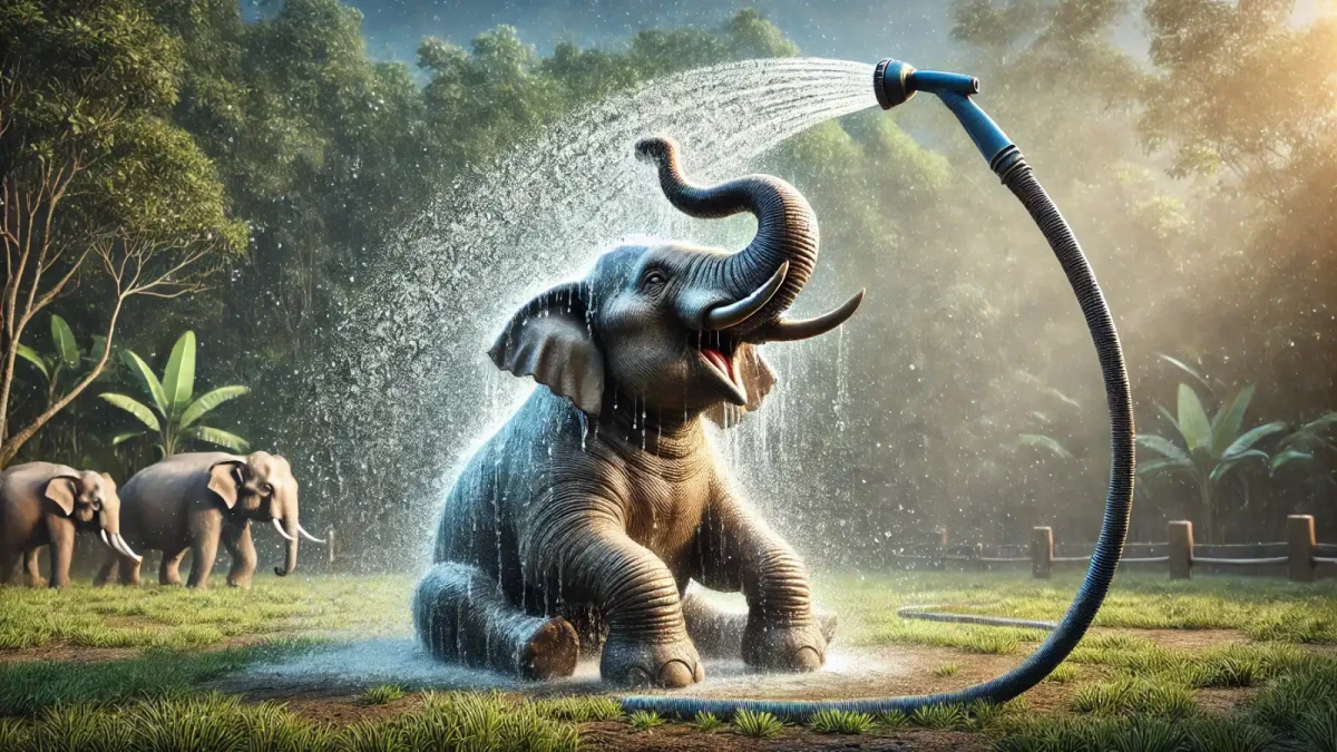 Sloni se umí sprchovat hadicí!