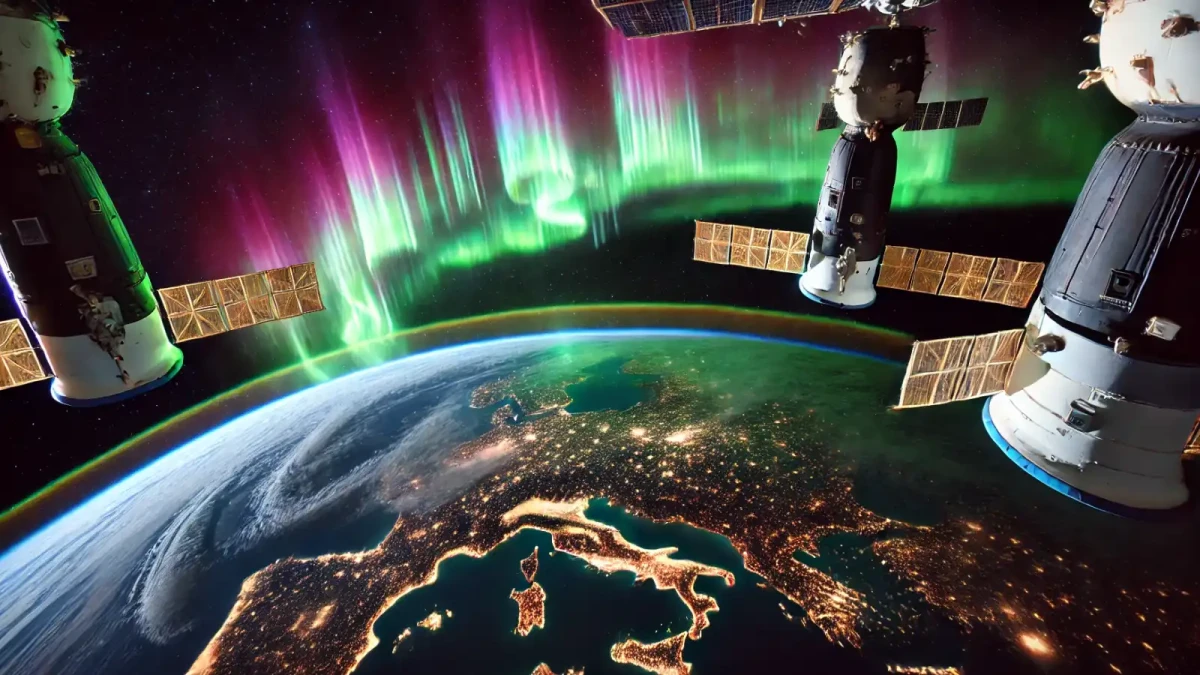 Polární záře zachycena z mezinárodní vesmírné stanice