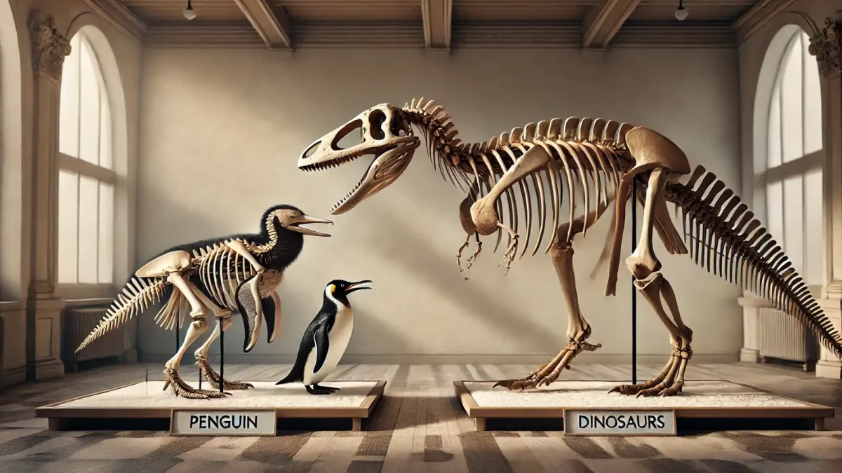 Když se podíváme na kostru tučňáka, napadá mě, že dinosauři mohli být o něco vtipnější.