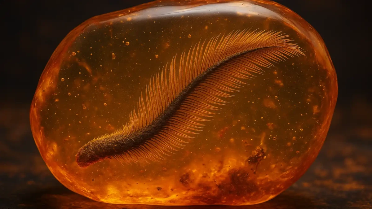 Vědci nalezli v jantaru zachovalý dinosauří ocas