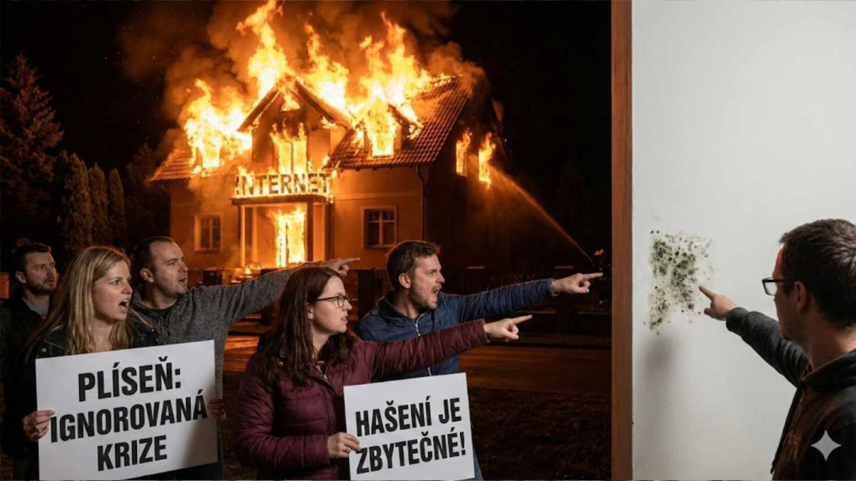 Logika lidí na internetu: Nebudeme hasit hořící dům, protože plíseň ve zdi nikdo neřeší