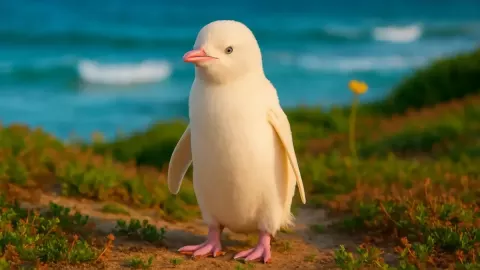 V Austrálii našli bílého tučňáka, nyní je v lidské péči